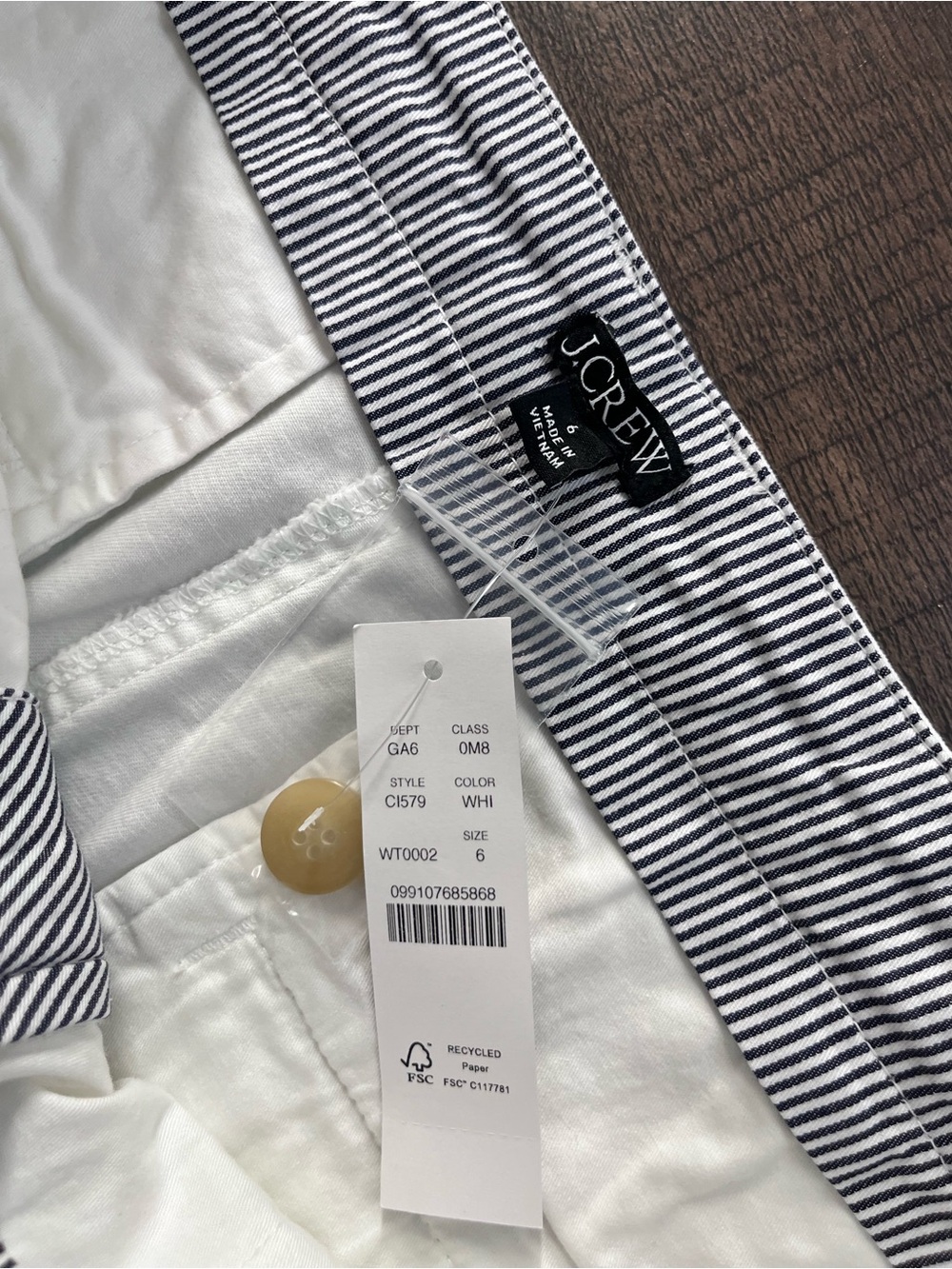 J Crew 3"pleated heritage chino short in White 6 Nwt - Picture 5 of 11